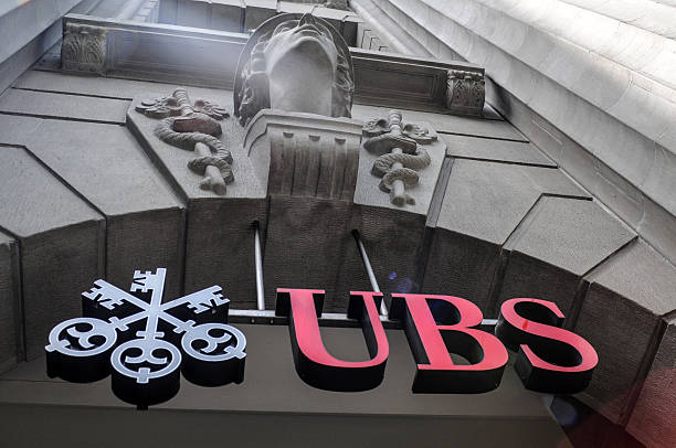 Zurich, Switzerland - May 25, 2014: Main Entrance of a Central located UBS Zurich Bank Filial.