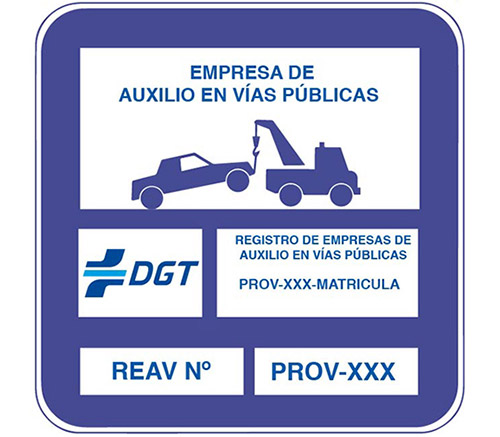 Placa V26 Grua Asistencia Carretera