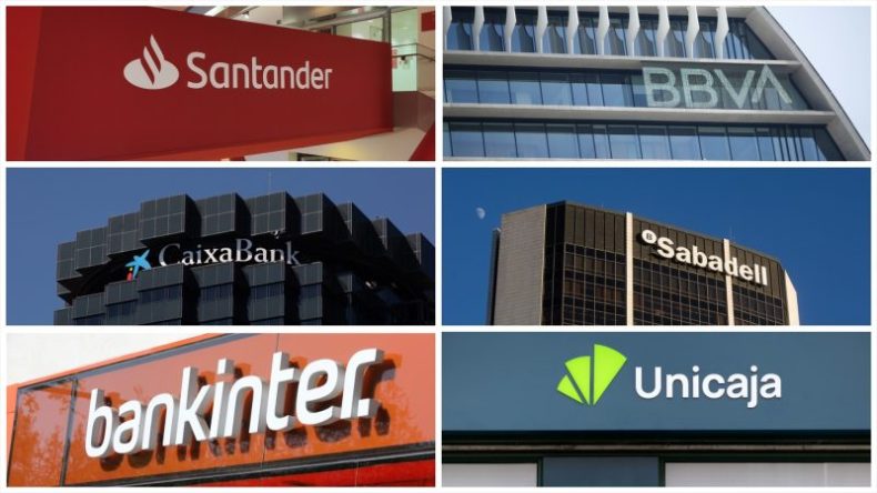 Europapress 5927353 Logos Banco Santander Bbva Caixabank Banco Sabadell Bankinter Unicaja