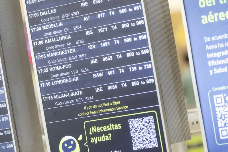 Europapress 6885933 Pantalla Informativa Aeropuerto Adolfo Suarez Madrid Barajas Agosto