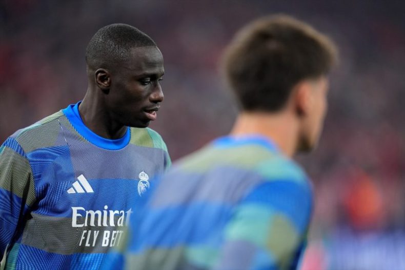 Europapress 7444449 Ferland Mendy Of Real Madrid Cf Warms Up During The Uefa Champions League