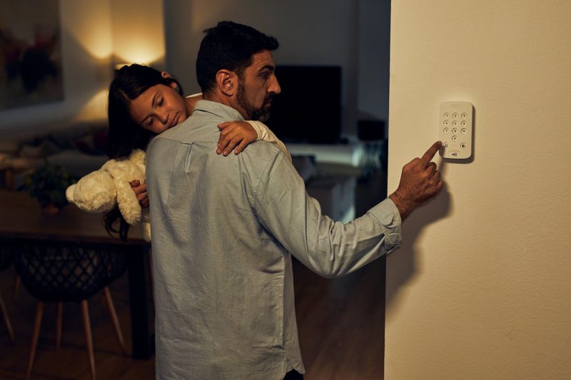 Home Alarm Father And Girl Night