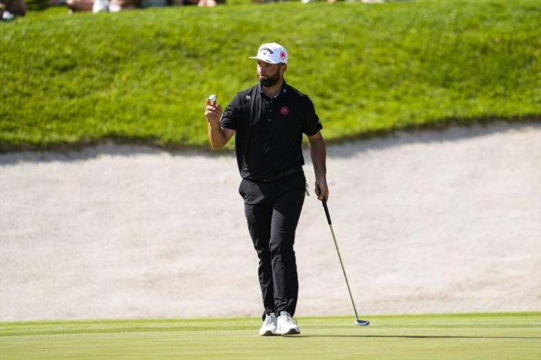 Europapress 7579338 Jon Rahm Of Legion Xiii Team Gestures During Day Four Of The Liv Golf