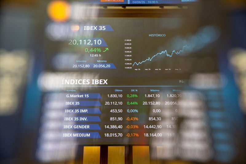 Europapress 7702492 Pantalla Datos Ibex Palacio Bolsa Madrid Agosto 2026 Madrid Espana Ibex