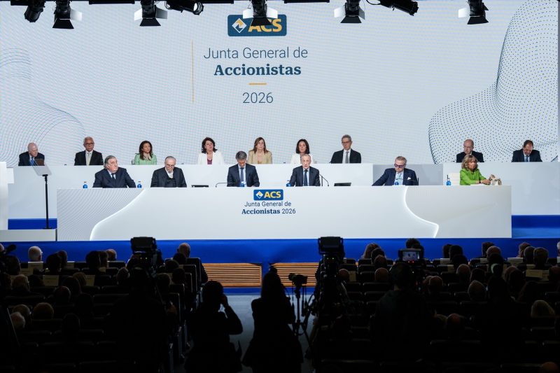 Europapress 7508200 Presidente Acs Florentino Perez Fila 3d Consejero Delegado Juan Santamaria